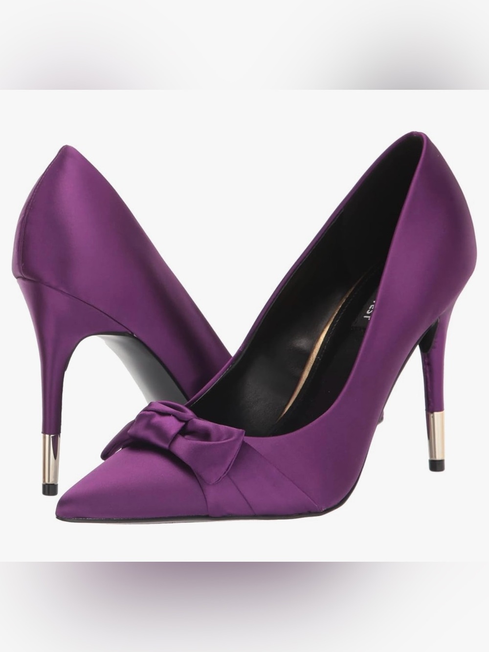 NWT Woman’s Nine West Purple Pointed-Toe Satin Pumps with Bow